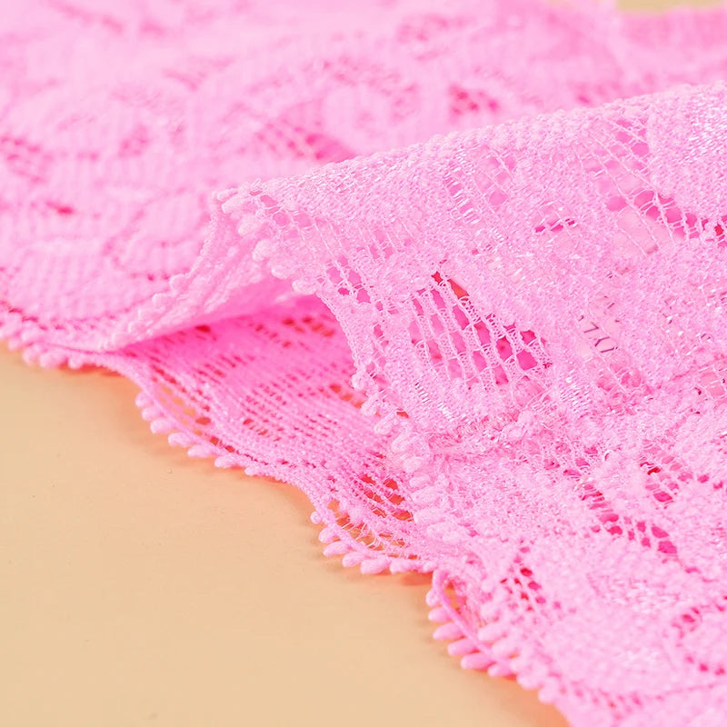 Lot de 3 culottes en dentelle florale pour femme, taille basse, respirantes, string, tailles M à 2XL, couleur unie, sexy, transparentes.