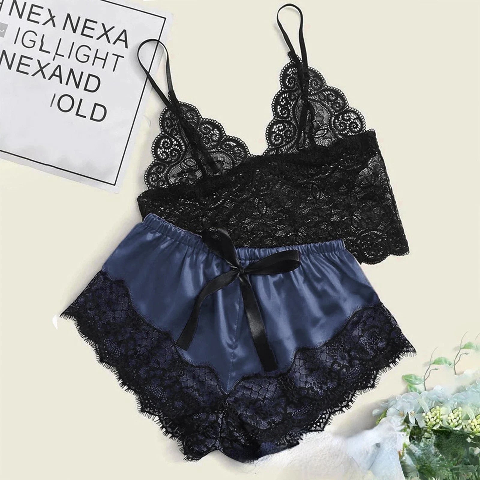 Ensembles sexy pour femmes, ensemble haut et short 2 pièces,