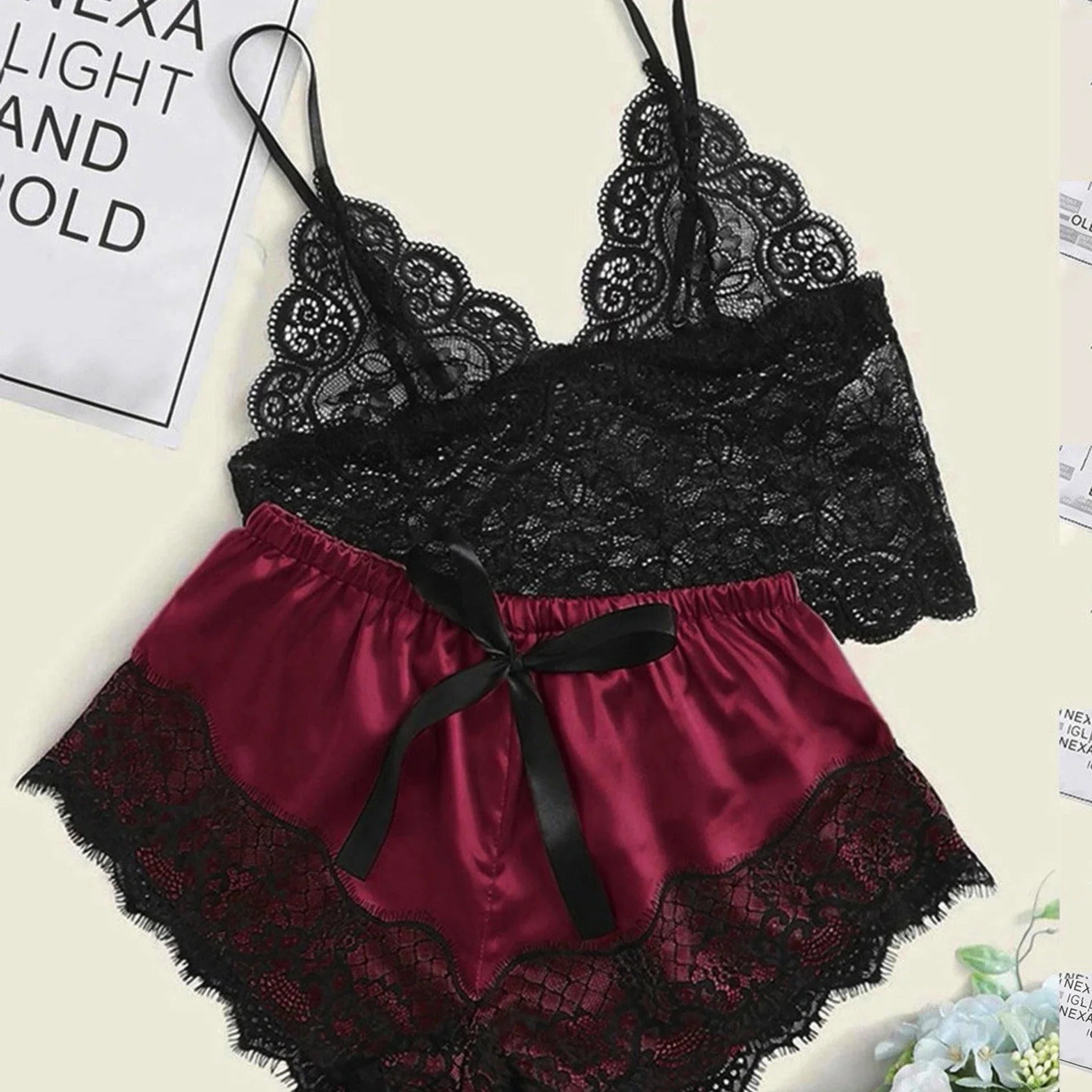 Ensembles sexy pour femmes, ensemble haut et short 2 pièces,